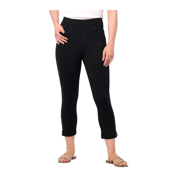 Belle by Kim Gravel Pants Size 10 Reg Coastal Crop Perfect Ponte Knit Stretch - Picture 1 of 8